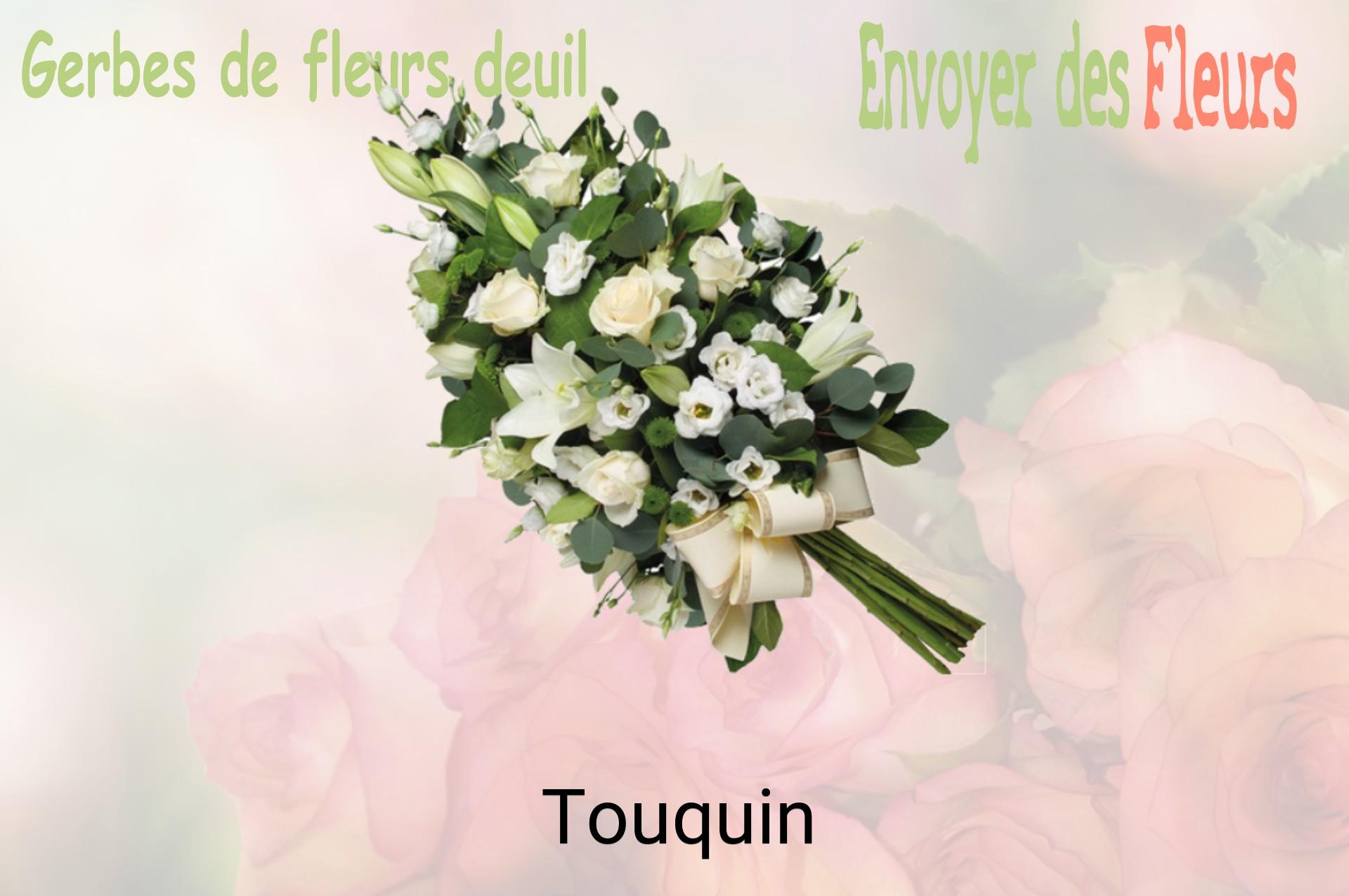 Gerbe de fleurs de deuil livrée à Touquin